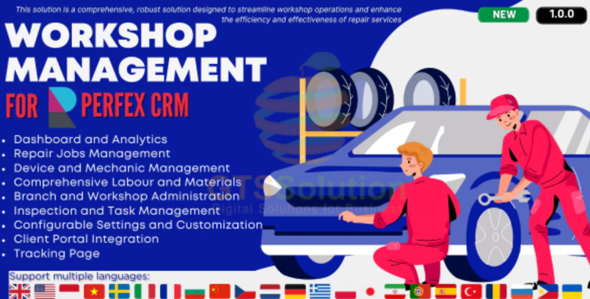 Workshop Management Oficinas | Perfex CRM